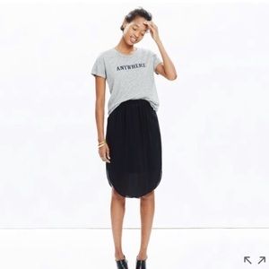 Madewell Silk Island Skirt in Black